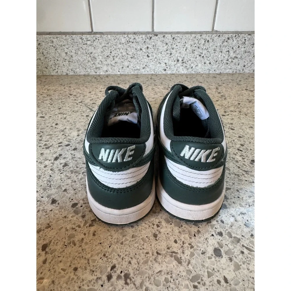 Nike Dunk Low Michigan State Forest Green White FB9109-120 Kids Size 4Y